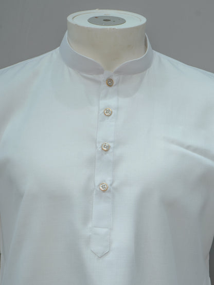 Men's Classic Plain White Kurta