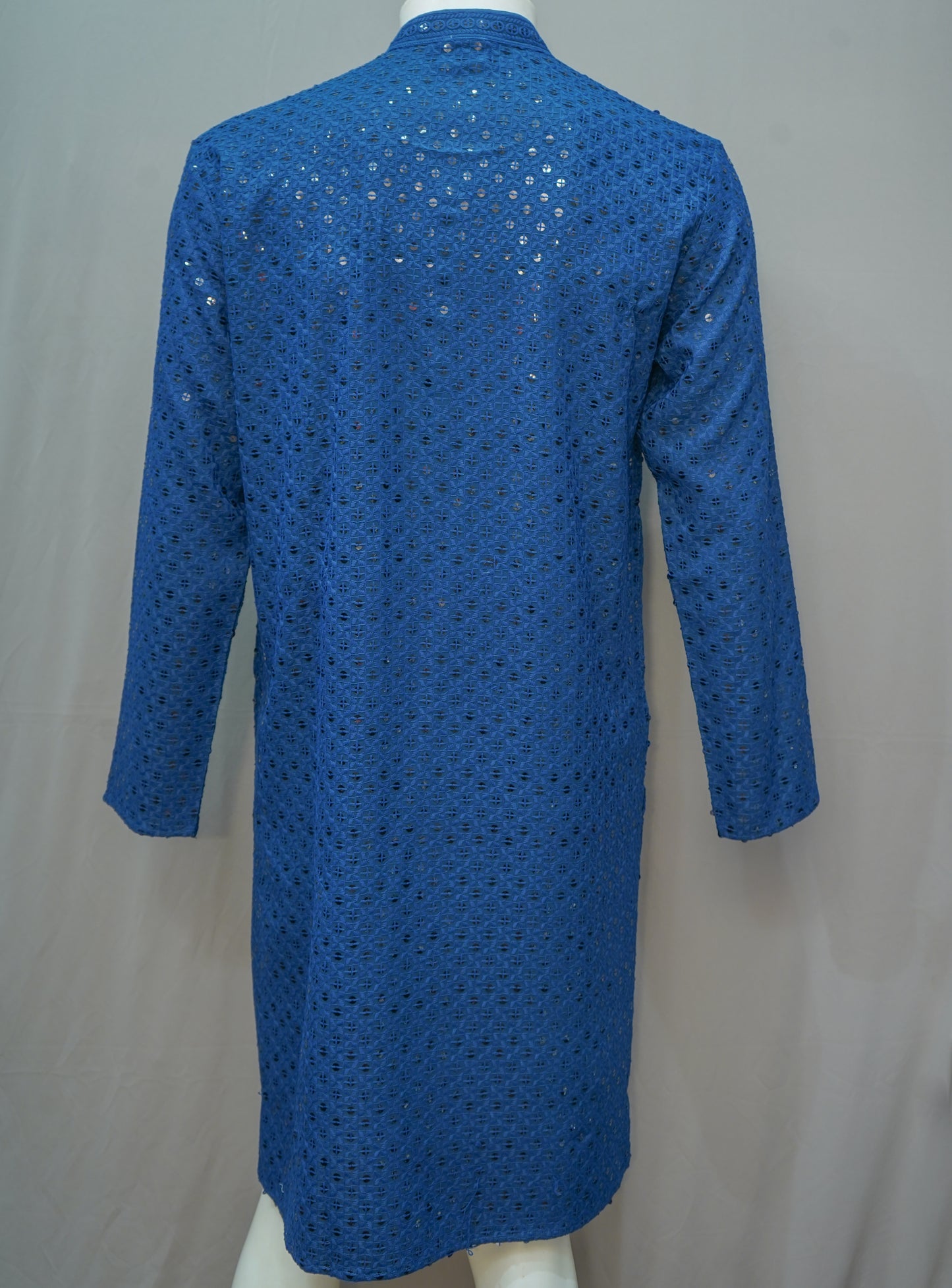 Men's Navy Blue Chikankari Embroidered Kurta