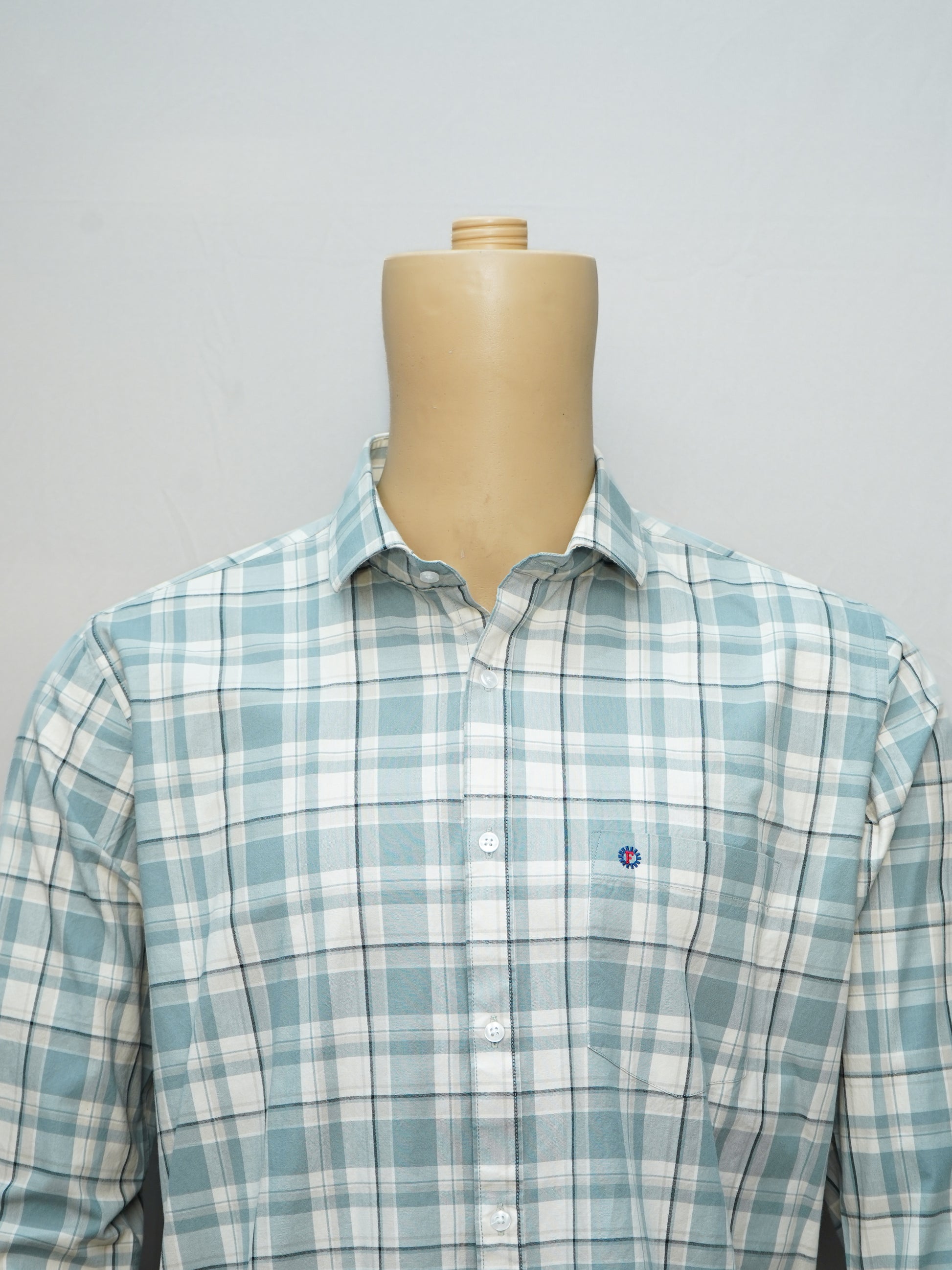 Men's Mint Green and White Check Shirt styled for casual wear