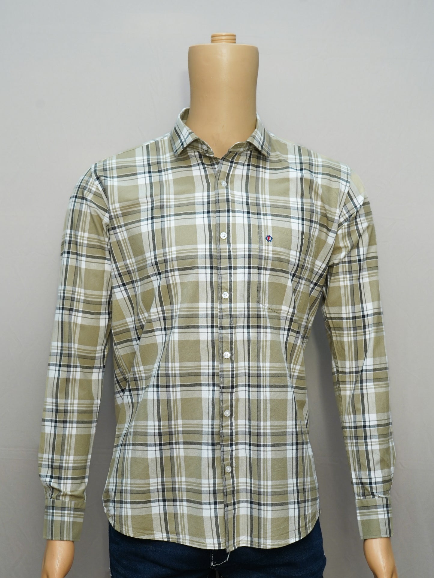 Olive Green Check Shirt