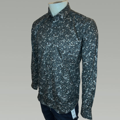 Men's Floral Grey Full-Sleeve Shirt