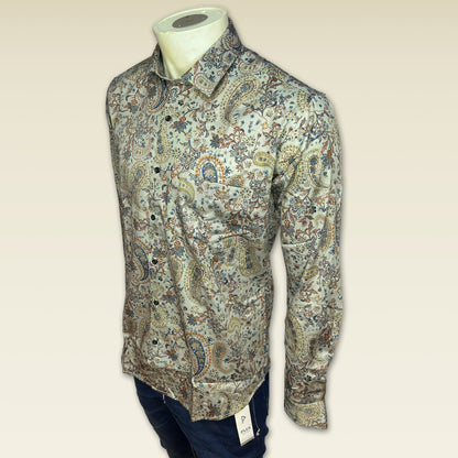 Beige Paisley Print Shirt